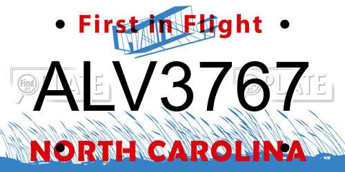 ALV3767 North Carolina License Plate
