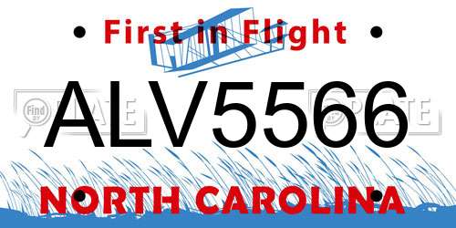 ALV5566 North Carolina License Plate