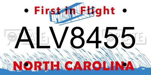 ALV8455 North Carolina License Plate