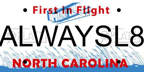 ALWAYSL8 North Carolina License Plate