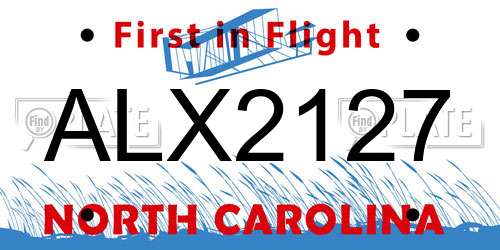ALX2127 North Carolina License Plate