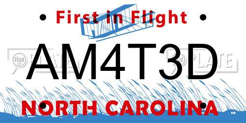 AM4T3D North Carolina License Plate