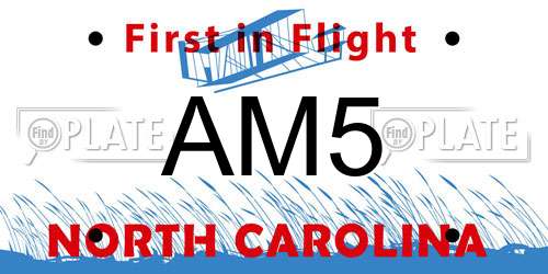 AM5 North Carolina License Plate