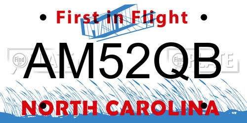 AM52QB North Carolina License Plate