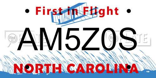 AM5Z0S North Carolina License Plate
