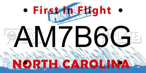 AM7B6G North Carolina License Plate