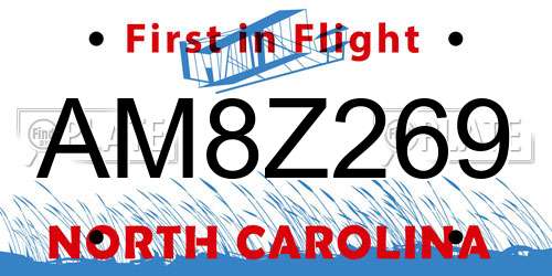 AM8Z269 North Carolina License Plate