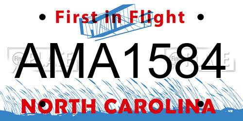 AMA1584 North Carolina License Plate