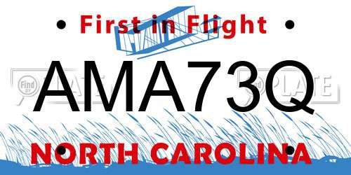 AMA73Q North Carolina License Plate