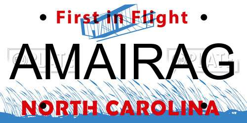 AMAIRAG North Carolina License Plate