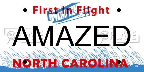 AMAZED North Carolina License Plate