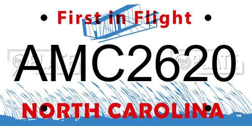 AMC2620 North Carolina License Plate