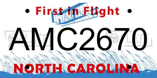 AMC2670 North Carolina License Plate
