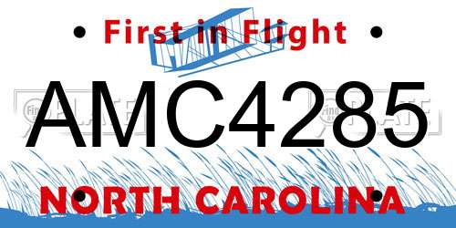 AMC4285 North Carolina License Plate