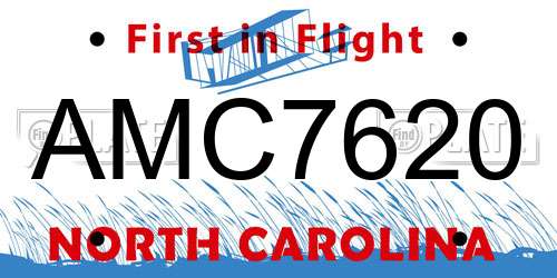 AMC7620 North Carolina License Plate