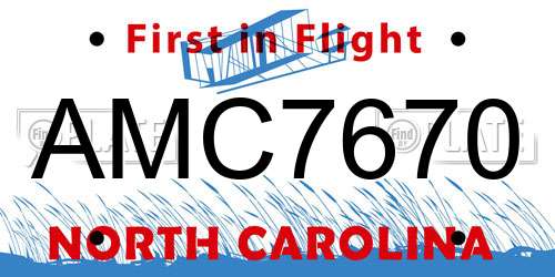 AMC7670 North Carolina License Plate