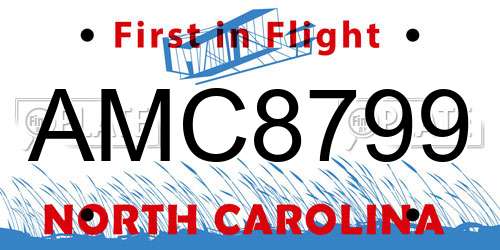AMC8799 North Carolina License Plate