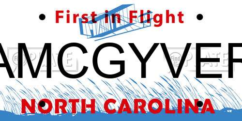AMCGYVER North Carolina License Plate