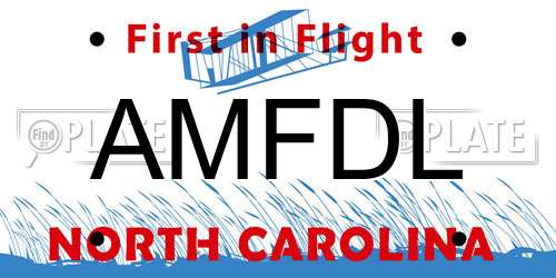 AMFDL North Carolina License Plate