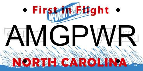 AMGPWR North Carolina License Plate
