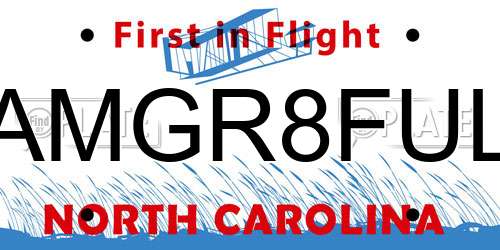AMGR8FUL North Carolina License Plate
