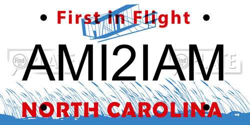 AMI2IAM North Carolina License Plate