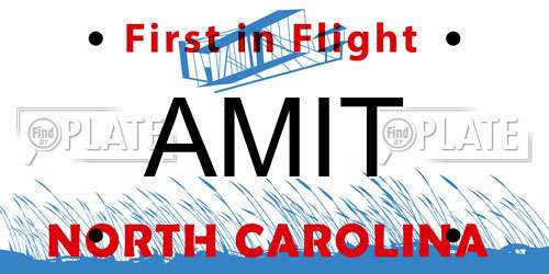 AMIT North Carolina License Plate