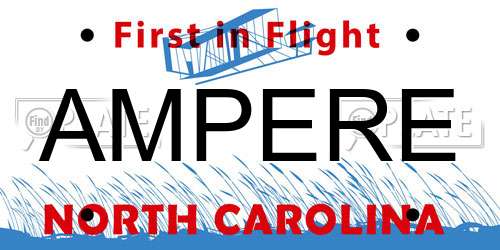 AMPERE North Carolina License Plate