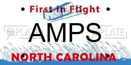 AMPS North Carolina License Plate