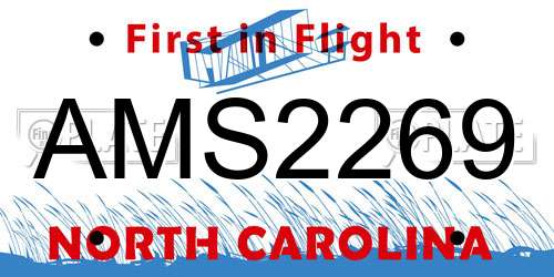 AMS2269 North Carolina License Plate