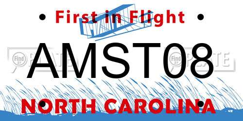 AMST08 North Carolina License Plate