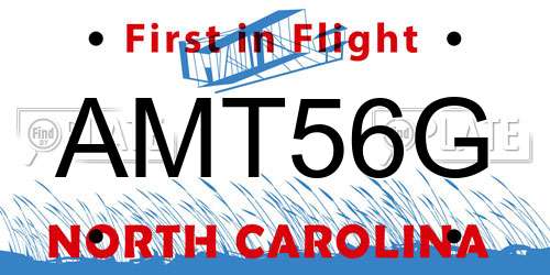 AMT56G North Carolina License Plate