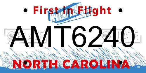 AMT6240 North Carolina License Plate