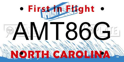 AMT86G North Carolina License Plate