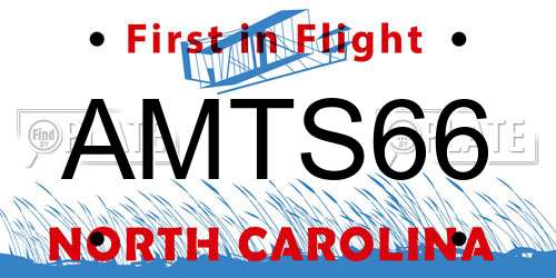 AMTS66 North Carolina License Plate