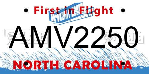 AMV2250 North Carolina License Plate