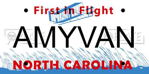 AMYVAN North Carolina License Plate