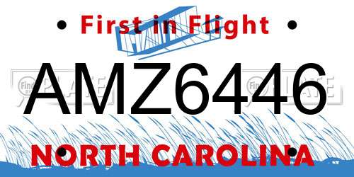 AMZ6446 North Carolina License Plate