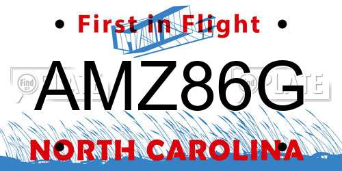 AMZ86G North Carolina License Plate