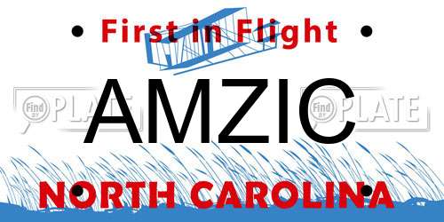 AMZIC North Carolina License Plate