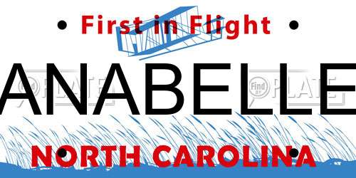 ANABELLE North Carolina License Plate