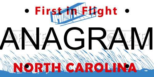 ANAGRAM North Carolina License Plate