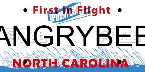 ANGRYBEE North Carolina License Plate