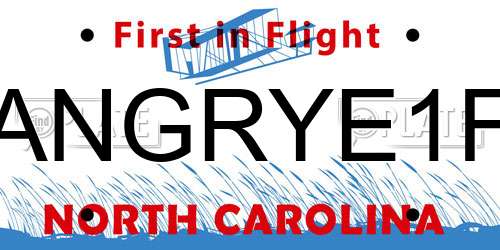 ANGRYE1F North Carolina License Plate