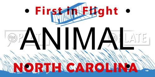 ANIMAL North Carolina License Plate