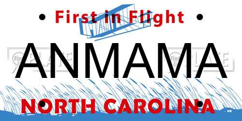 ANMAMA North Carolina License Plate