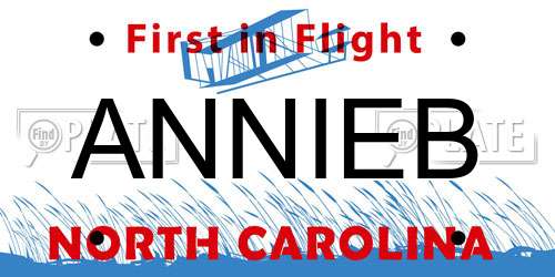 ANNIEB North Carolina License Plate