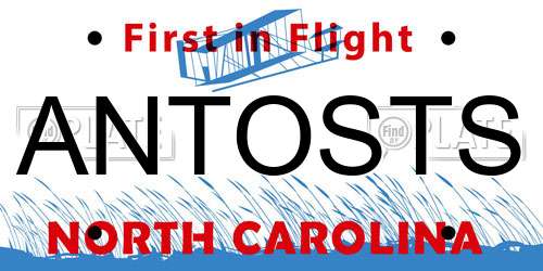 ANTOSTS North Carolina License Plate