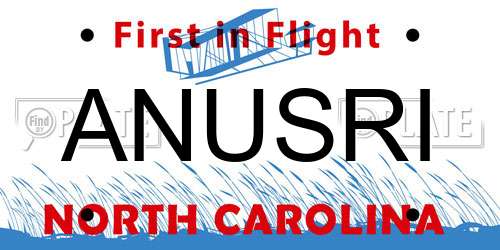 ANUSRI North Carolina License Plate