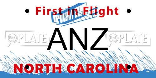 ANZ North Carolina License Plate